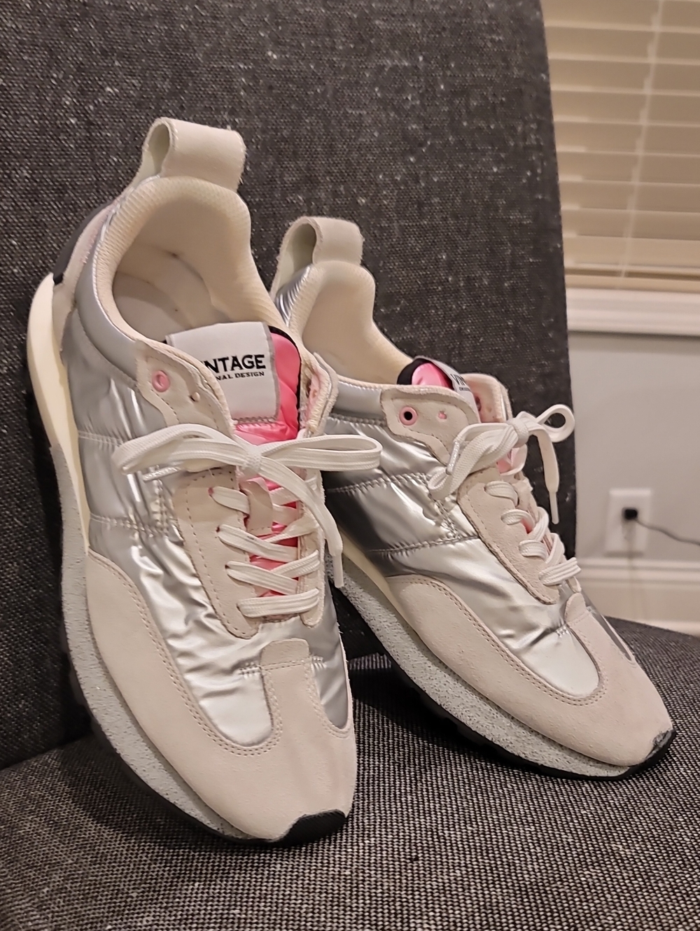 Vintage Havana Silver & Pink Retro Runner Sneakers